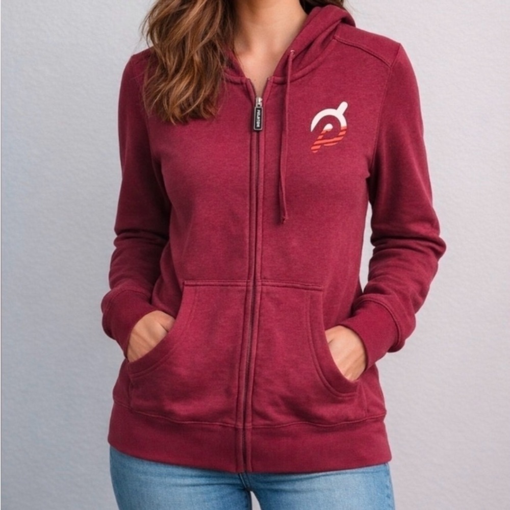 Peloton Maroon Zip-Up Hoodie